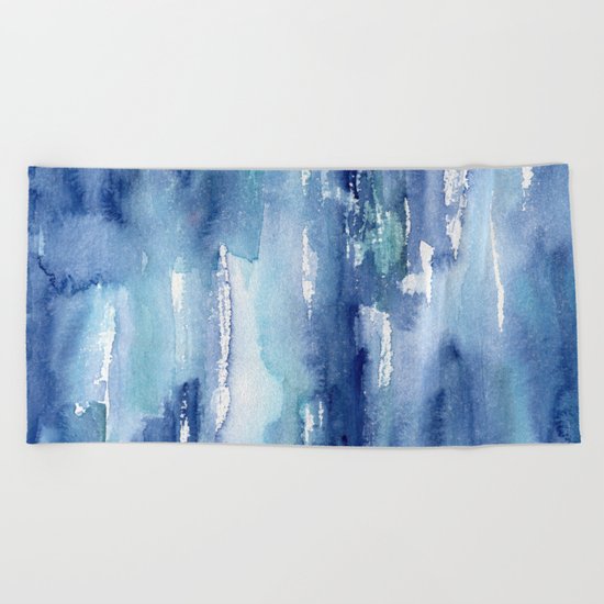 Blue vibes #2 || watercolor Beach Towel