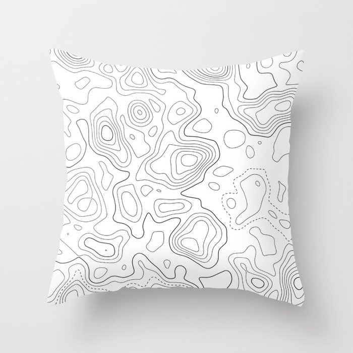 Topographic Map 02D Throw Pillow