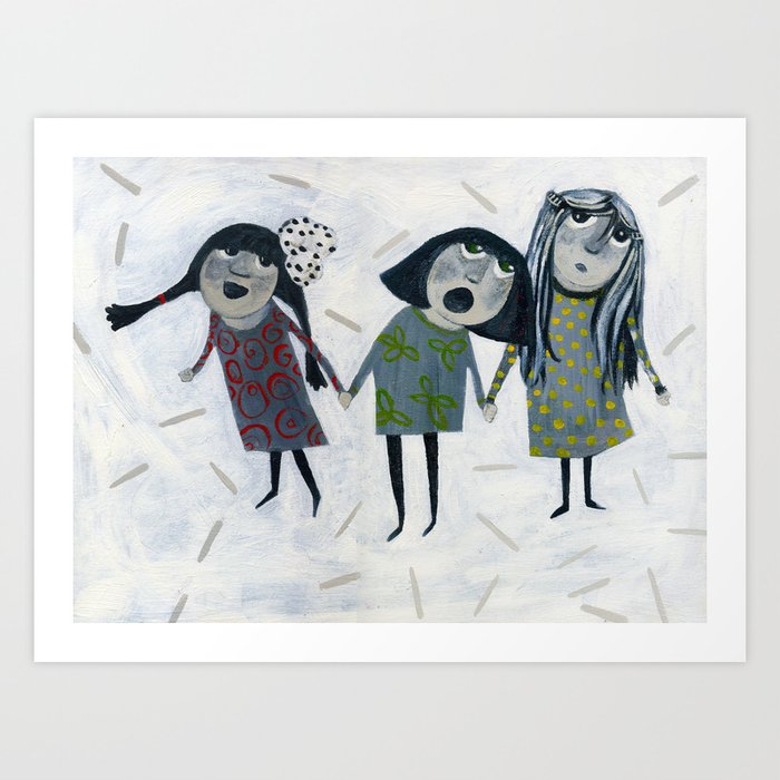 three girls Art Print