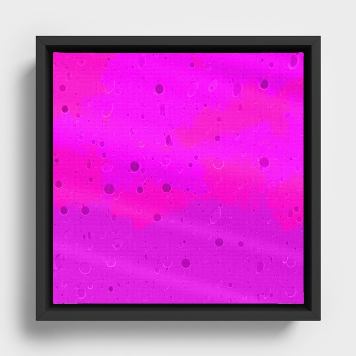 Bright Pink Violet Paint Framed Canvas