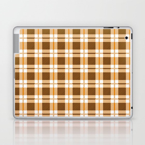 Autumn Orange Tartan Plaid Pattern Laptop & iPad Skin