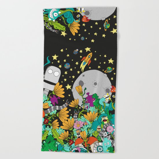 Fantasy kids world Beach Towel