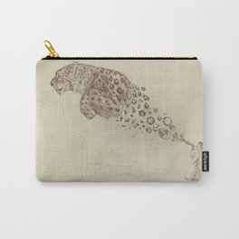 Bubbles the Snow Leopard Carry-All Pouch | Cat, Travel, People, Dream, Drawing, Graphite, Animal, Pencil, Flight, Ambition 