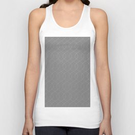 Geometric Abstract Gray Wave Lines Pattern Unisex Tank Top