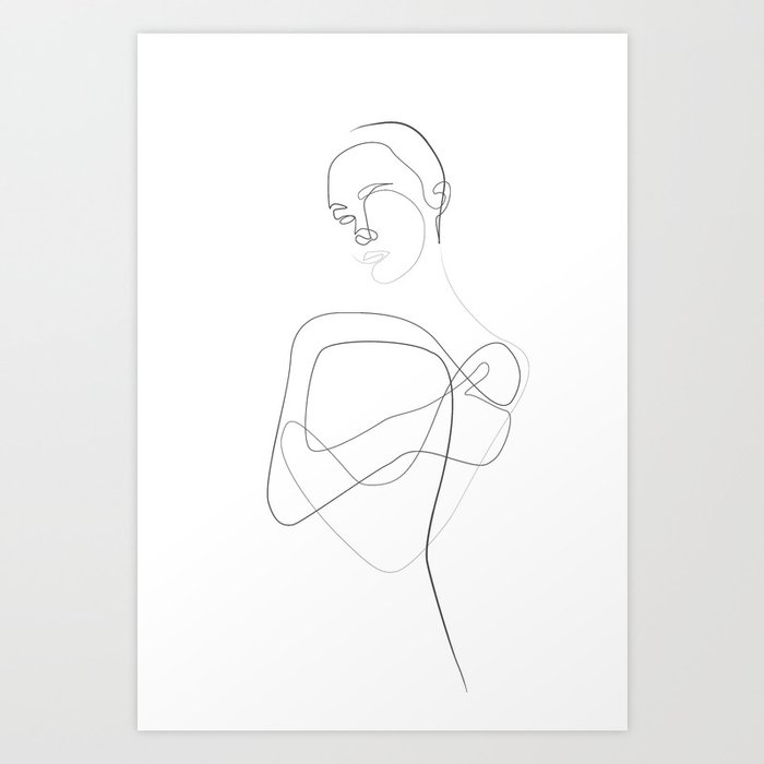 Abstract Female Body Line Illustration Art Print By Infinitenoon Society6