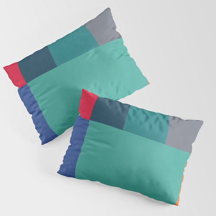 Abstract Color Block Geometric Pillow Sham