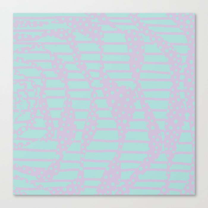 Spots and Stripes 2 - Lilac and Aqua Canvas Print