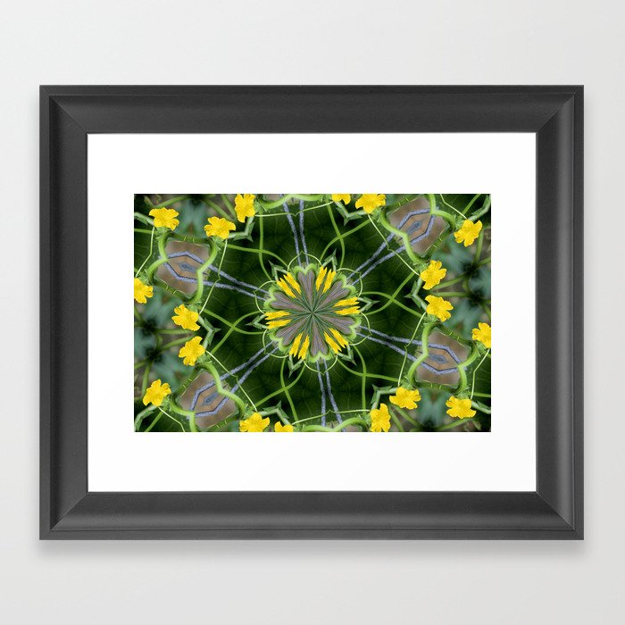 Kaleidoscope - Cucumber Blossom and Trellis Framed Art Print