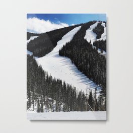 Tiny Skiers Metal Print