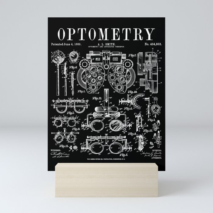 Optometrist Optometry Eye Doctor Tools Vintage Patent Print Mini Art Print