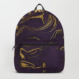 Dark Purple Gold Marble Backpack