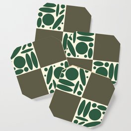Geometric modern shapes checkerboard 24 Coaster