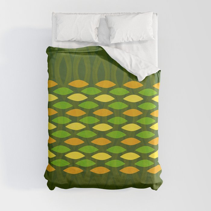 Greenish Oval Abstract Duvet Cover