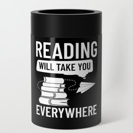 Reader Book Reading Bookworm Librarian Can Cooler