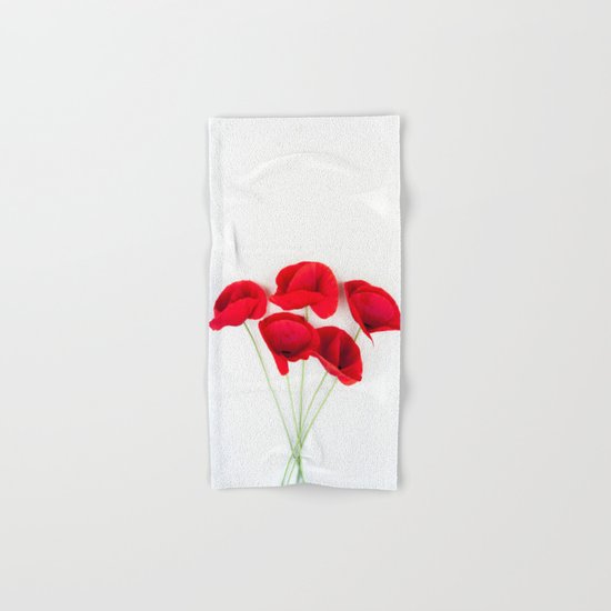 a Bunch Of Red Poppies Hand & Bath Towel