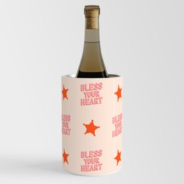 Southern Snark: Bless your heart (bright pink and orange) Wine Chiller