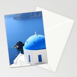 Santorini, Greece, Beautiful Turquoise Blue Ocean Stationery Card