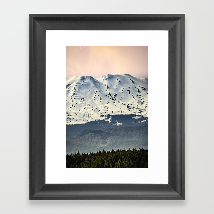 Mount St. Helens at Sunset Framed Art Print