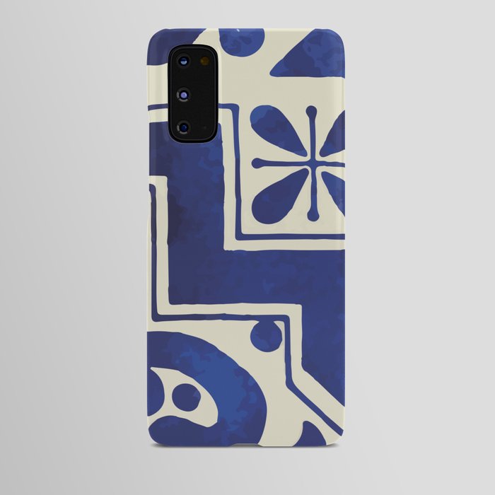 Geometric deep blue neo mexican talavera tile Android Case