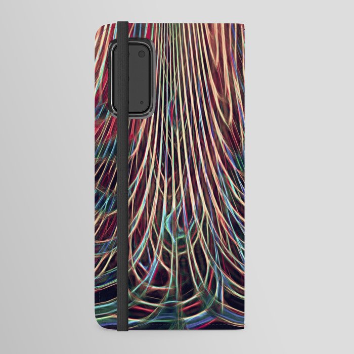 Beautiful Bright Neon Line Art  Android Wallet Case
