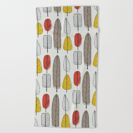 Leaf Pattern Beach Towel