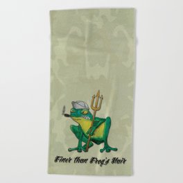 Navy Frog Beach Towel
