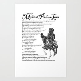 Medevil Pick-up Lines... Art Print | Graphic Design, Black and White, Funny, Typography 