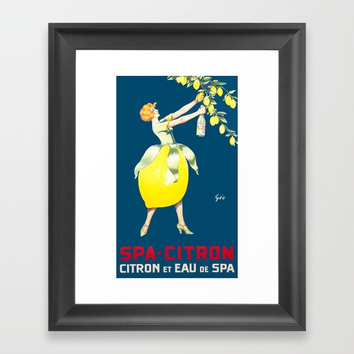 Vintage  Advertising Poster - Geo Spa Citron, 1925 Framed Art Print