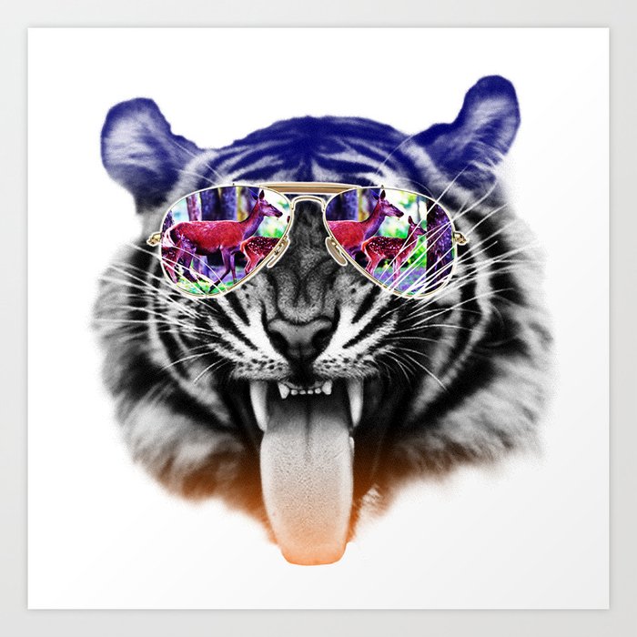 Cool Tiger 2 Art Print By Junsalazar Society6