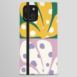 Spots patterned color leaves patchwork 2 iPhone Wallet Case