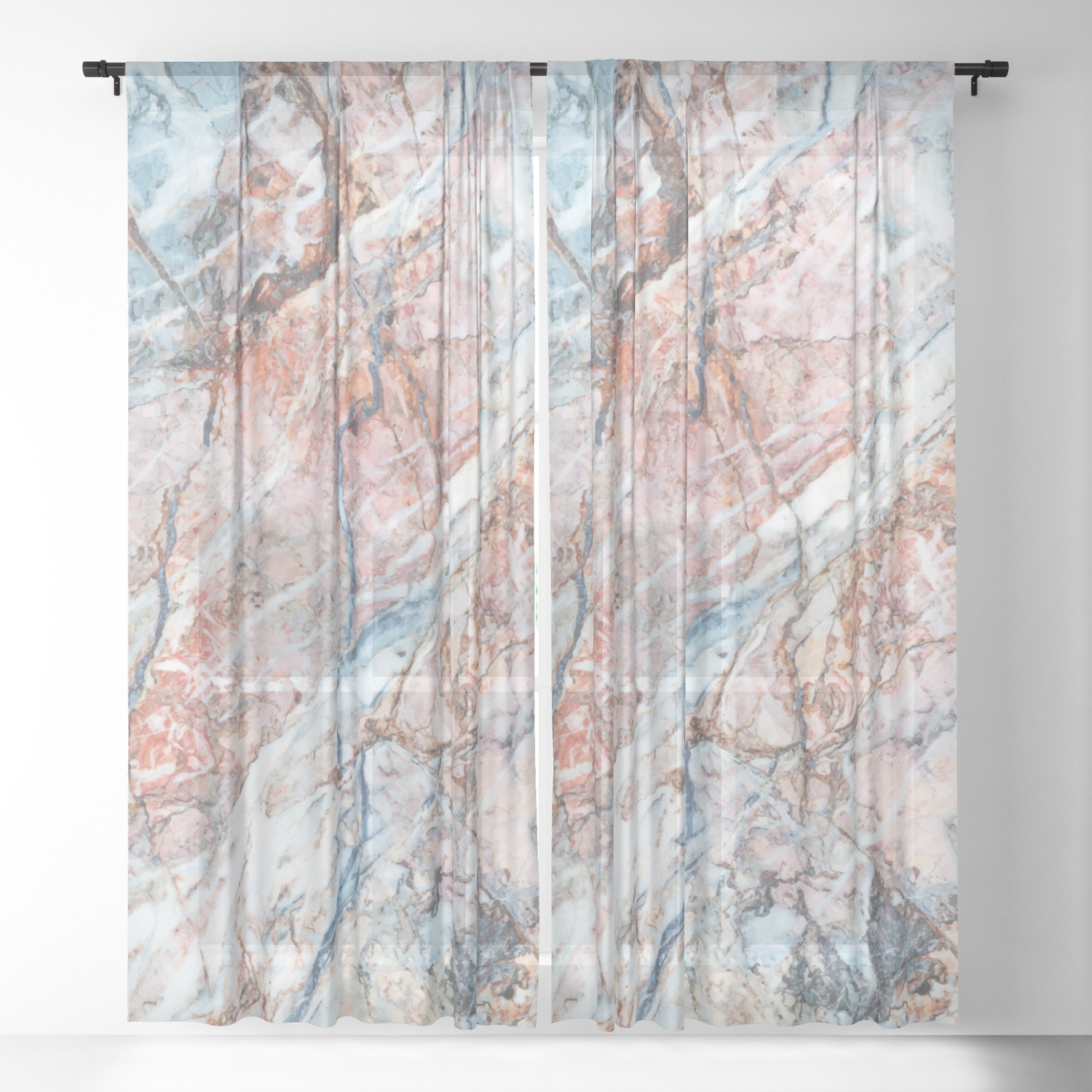 Multi Color Marble Sheer Curtain By Casesbykate Society6