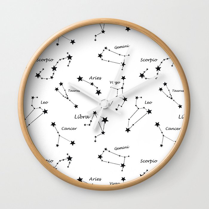 Zodiac signs,constellations,stars,astrology,astronomy,space,galaxy  Wall Clock