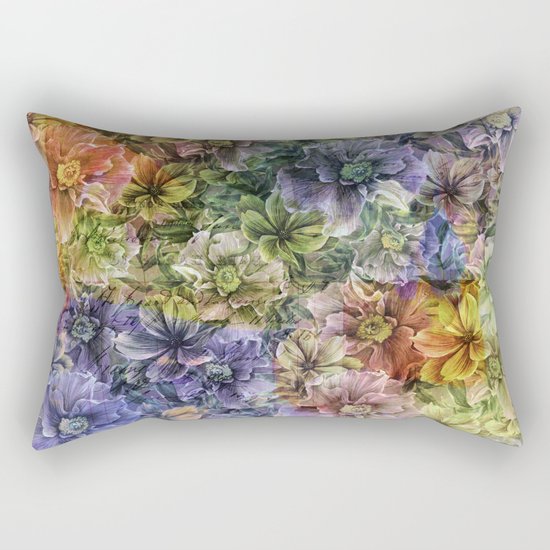 Floral painterly pattern Rectangular Pillow