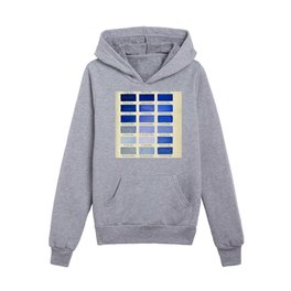 Vintage Color Chart - Blue Hues Kids Pullover Hoodies