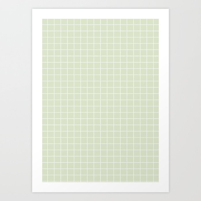 Green Grid Print Art Print