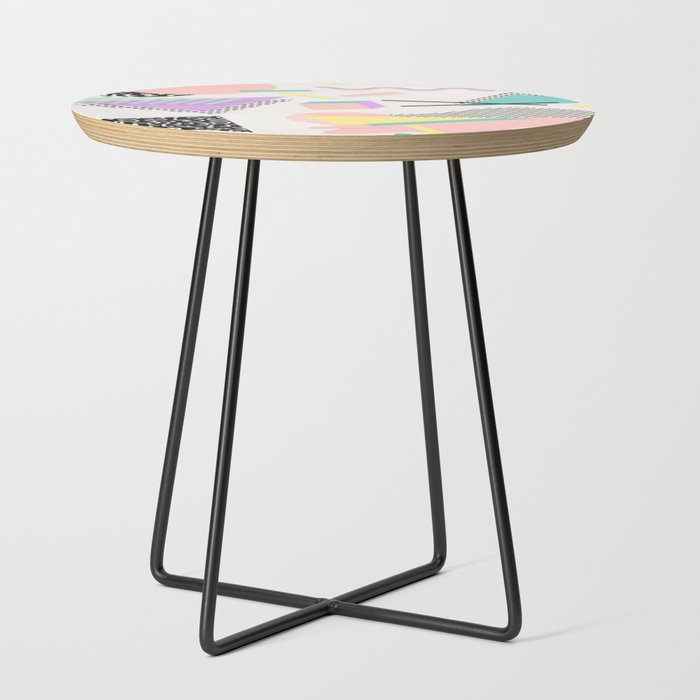 80s / 90s RETRO ABSTRACT PASTEL SHAPE PATTERN Side Table