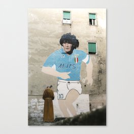 diego in Napoli street art in Naples Maradona Argentina Canvas Print