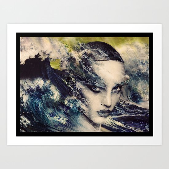 THE STORY OF A LACING WAVE Art Print