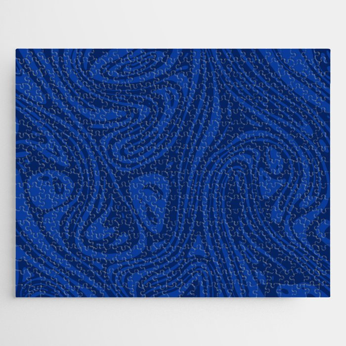 Marbled Paper I (Blue) Jigsaw Puzzle