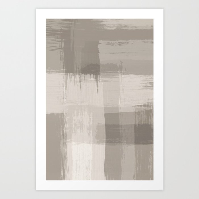 Surfaces 12B | Neutral Sand & Beige Brush Stroke Abstract Art Print
