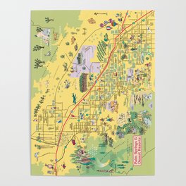 Palm Springs & Desert Resorts map Poster