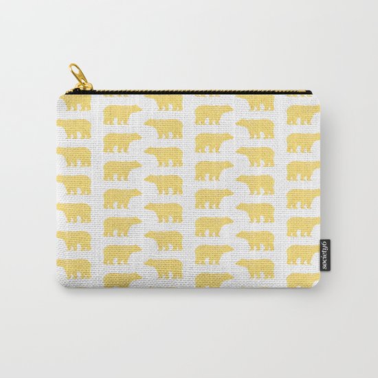 Gold Bears - foil glitter sparkle gold pattern print bear golf golfing nature trendy hipster sports Carry-All Pouch