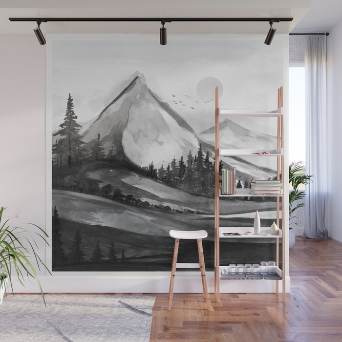Black and white landscape 4 Wall Mural