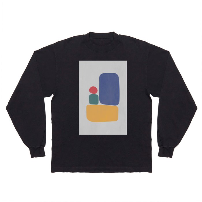 Abstract Geometric Shape Red Green Blue Yellow Long Sleeve T Shirt