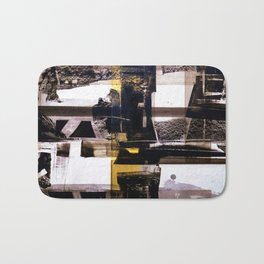 Black + White Abstract Brushstroke Collage Bath Mat