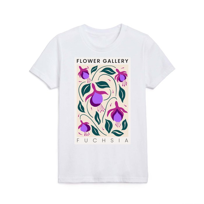 Fuchsia - Happy Flowers Kids T Shirt