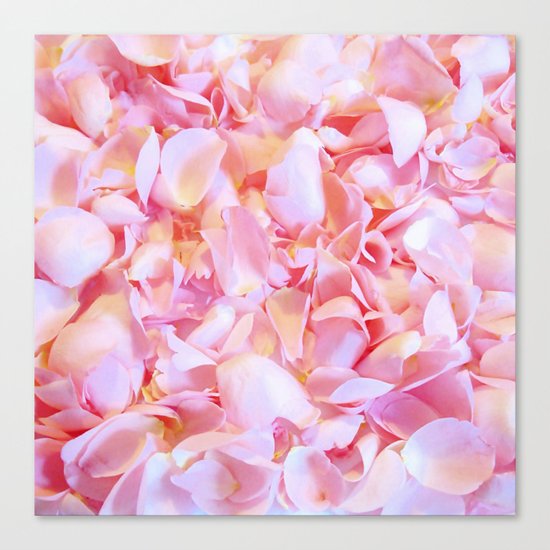 Pink flower petals - Beautiful floral rose roses background Canvas Print