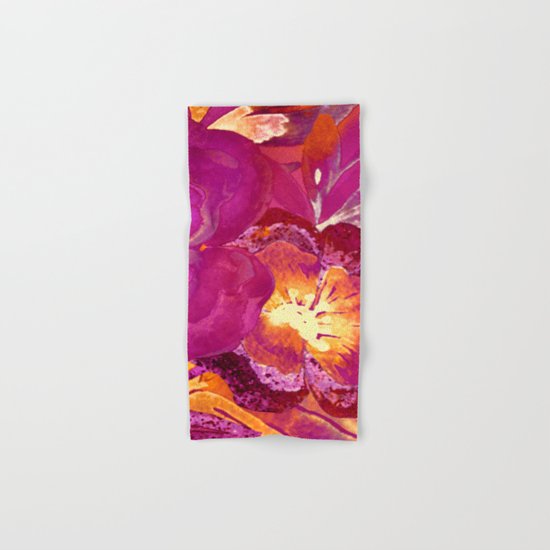 vintage big flower in purple Hand & Bath Towel
