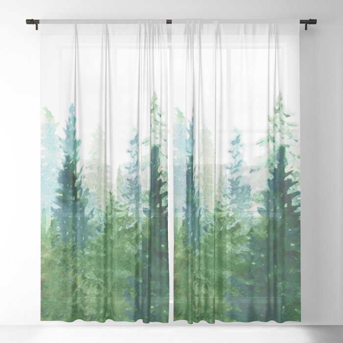 Pine Trees 2 Sheer Curtain