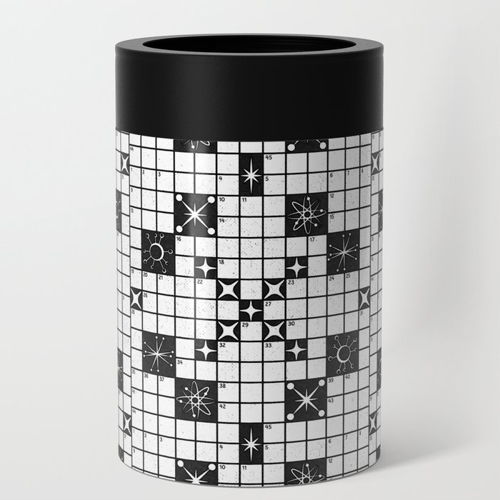 Mid century Crossword Puzzle Can Cooler